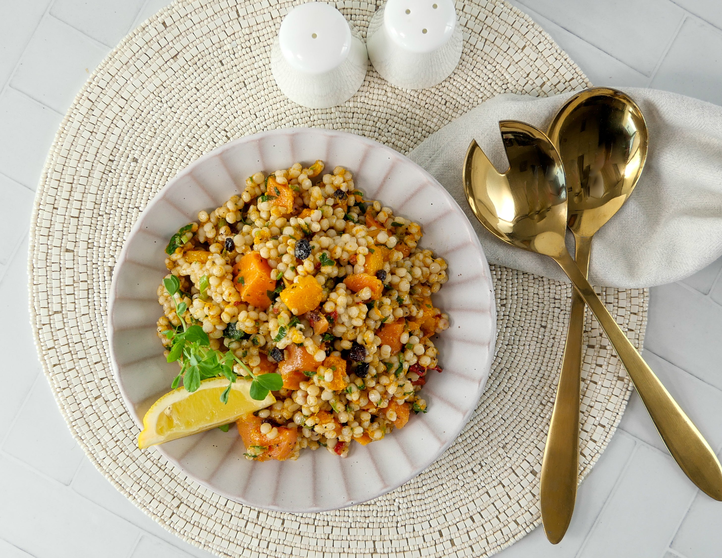 Moroccan Pumpkin Salad with Giant Couscous