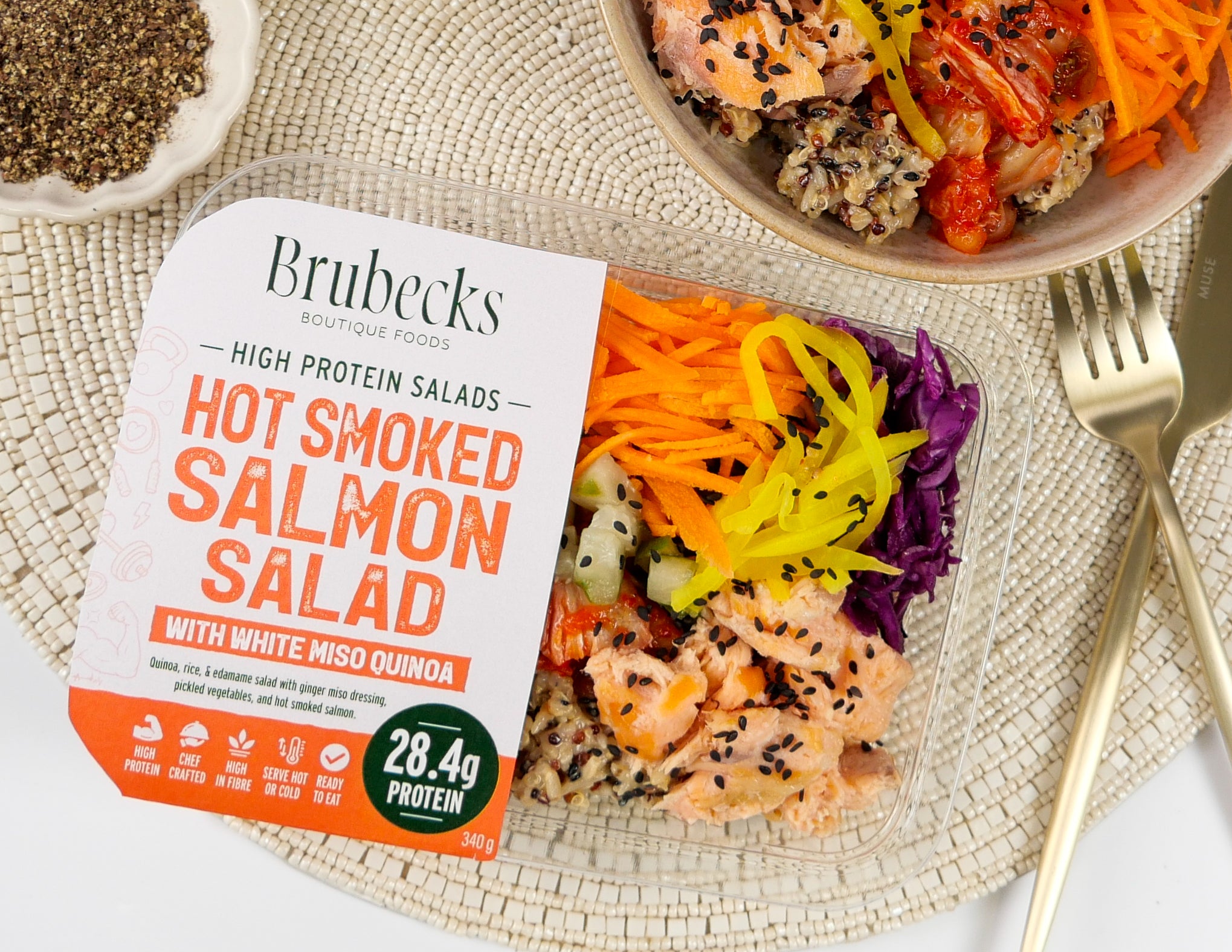 Hot-Smoked Salmon Salad with White Miso Quinoa - 340g