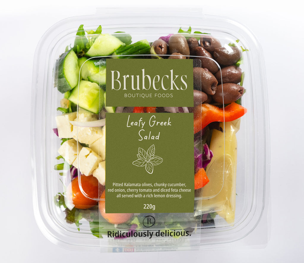 Brubecks Leafy Greek Salad packaging on a white background
