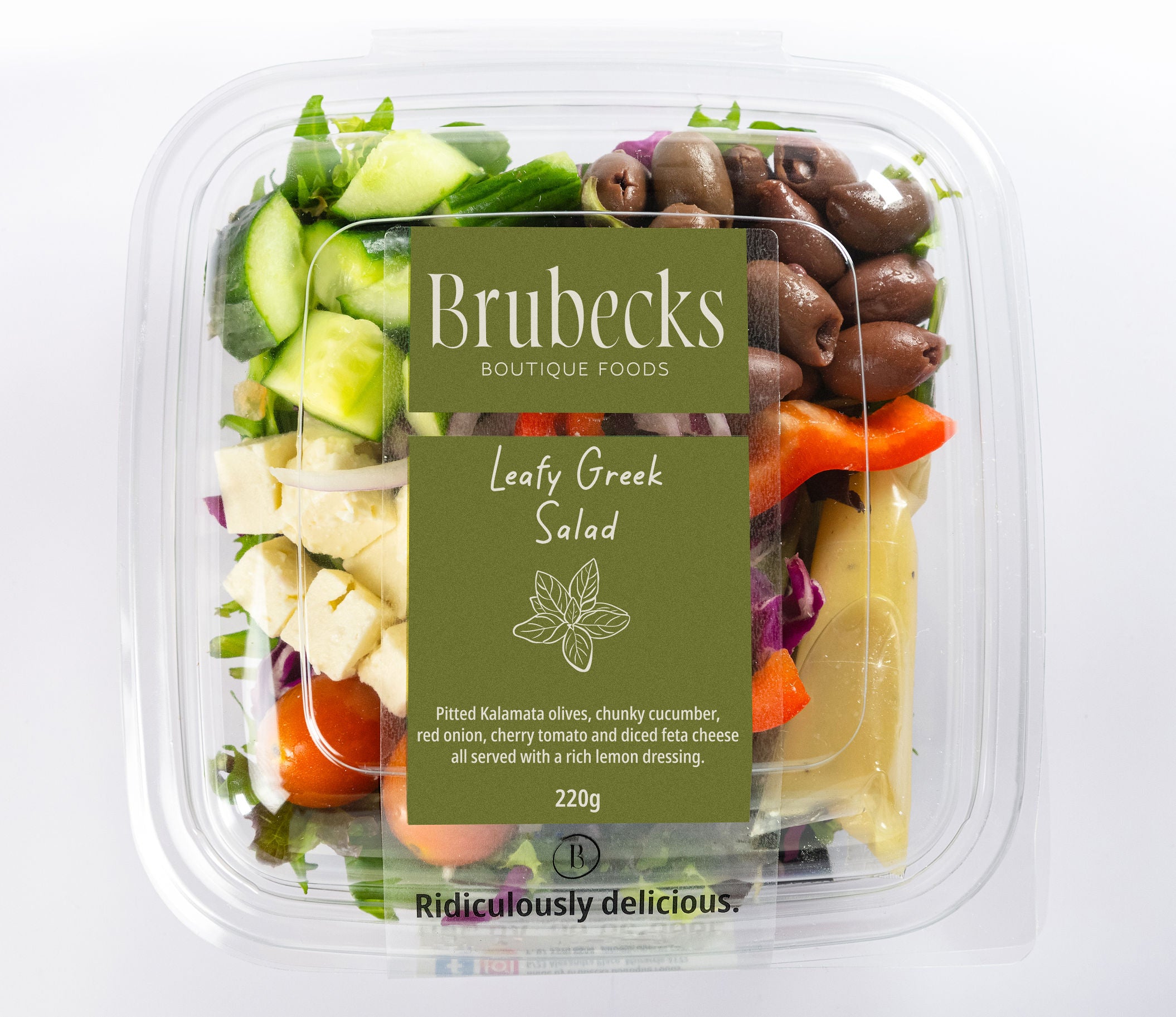Brubecks Leafy Greek Salad packaging on a white background