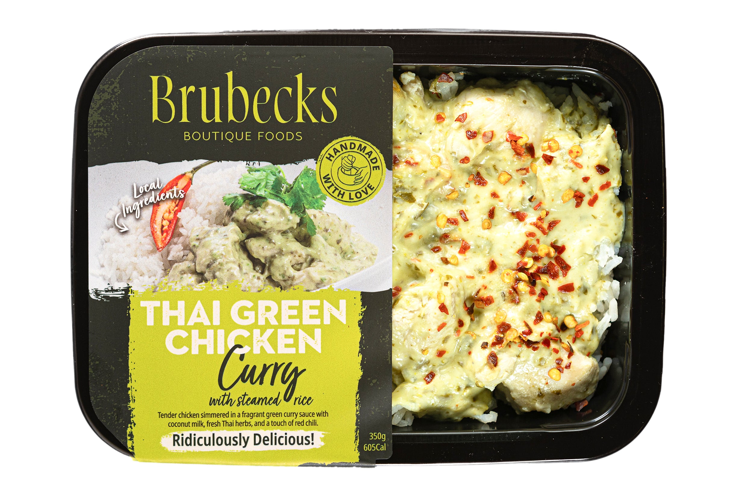 Brubecks Thai Green Chicken Curry food package on a white background