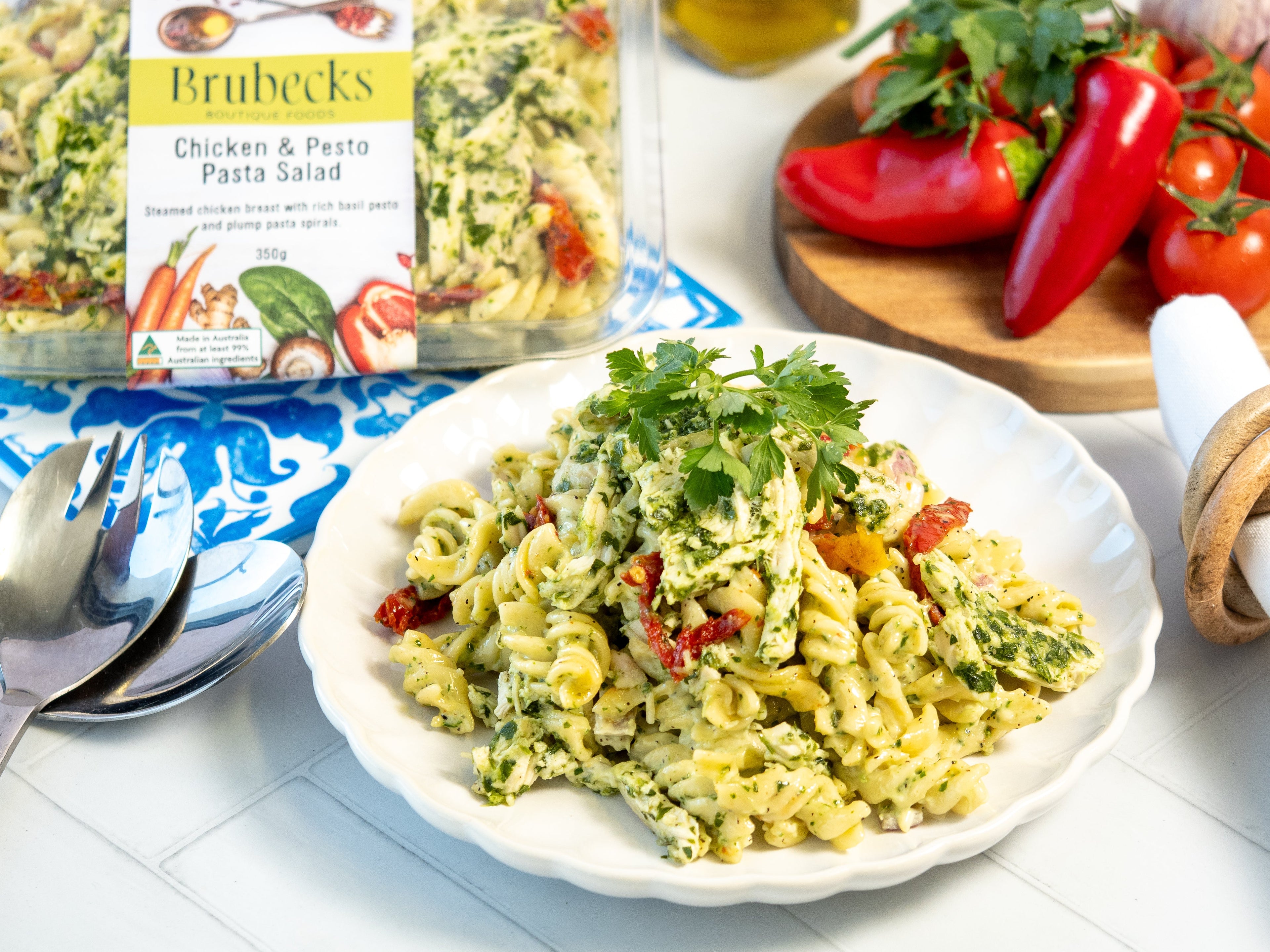 Brubecks Chicken and pesto salad