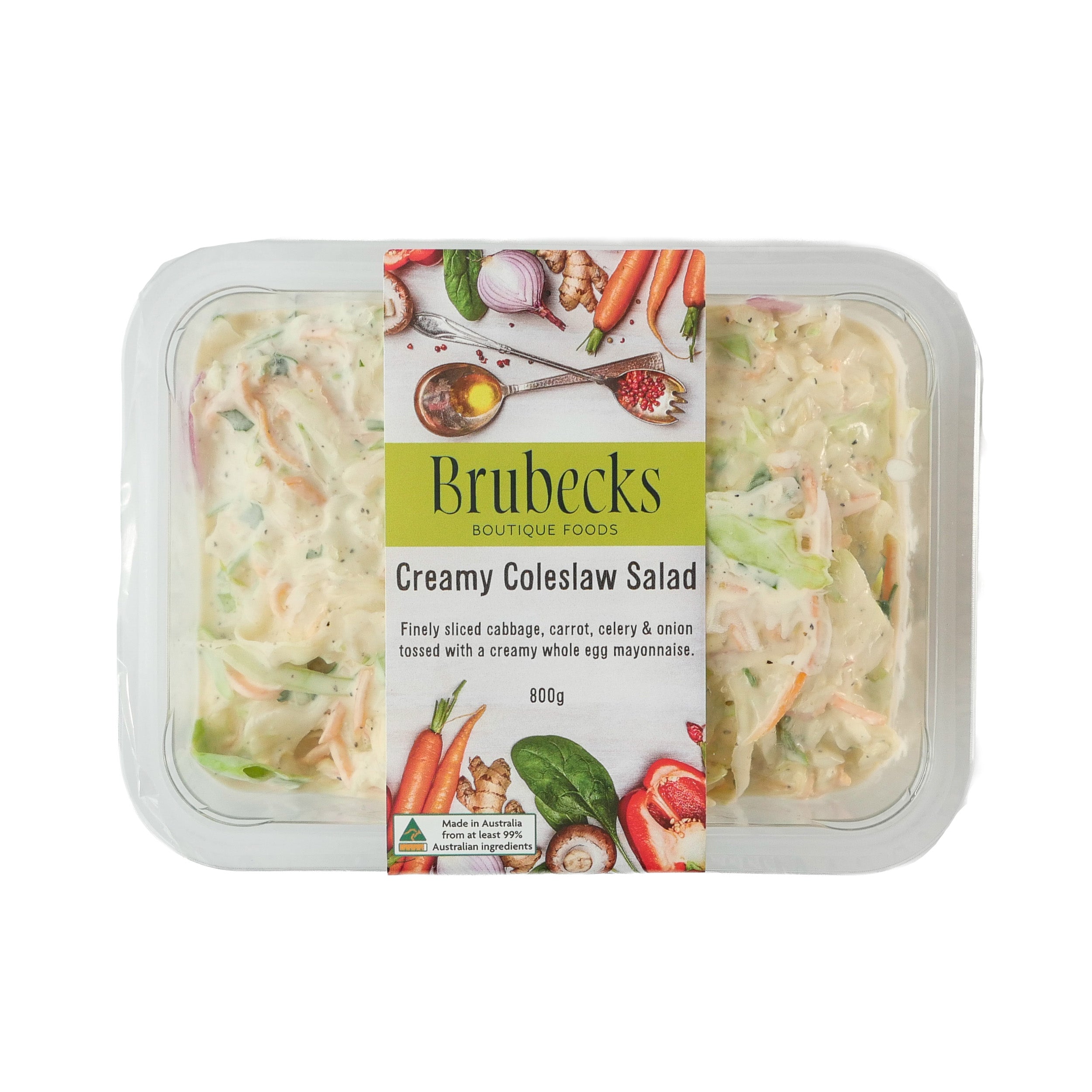 Brubecks Creamy Coleslaw Salad packaging on a white background