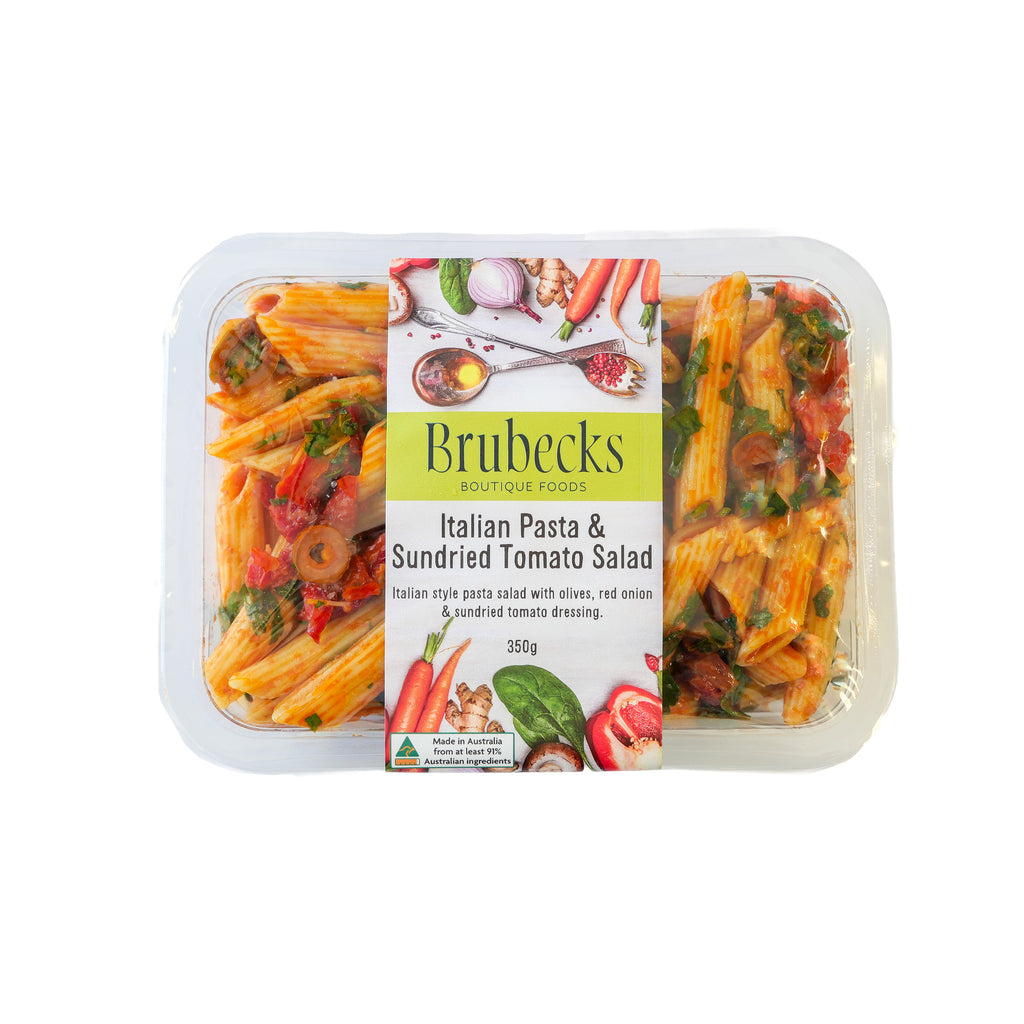 Brubecks Italian Pasta & Sundried Tomato Salad packaging on a white background