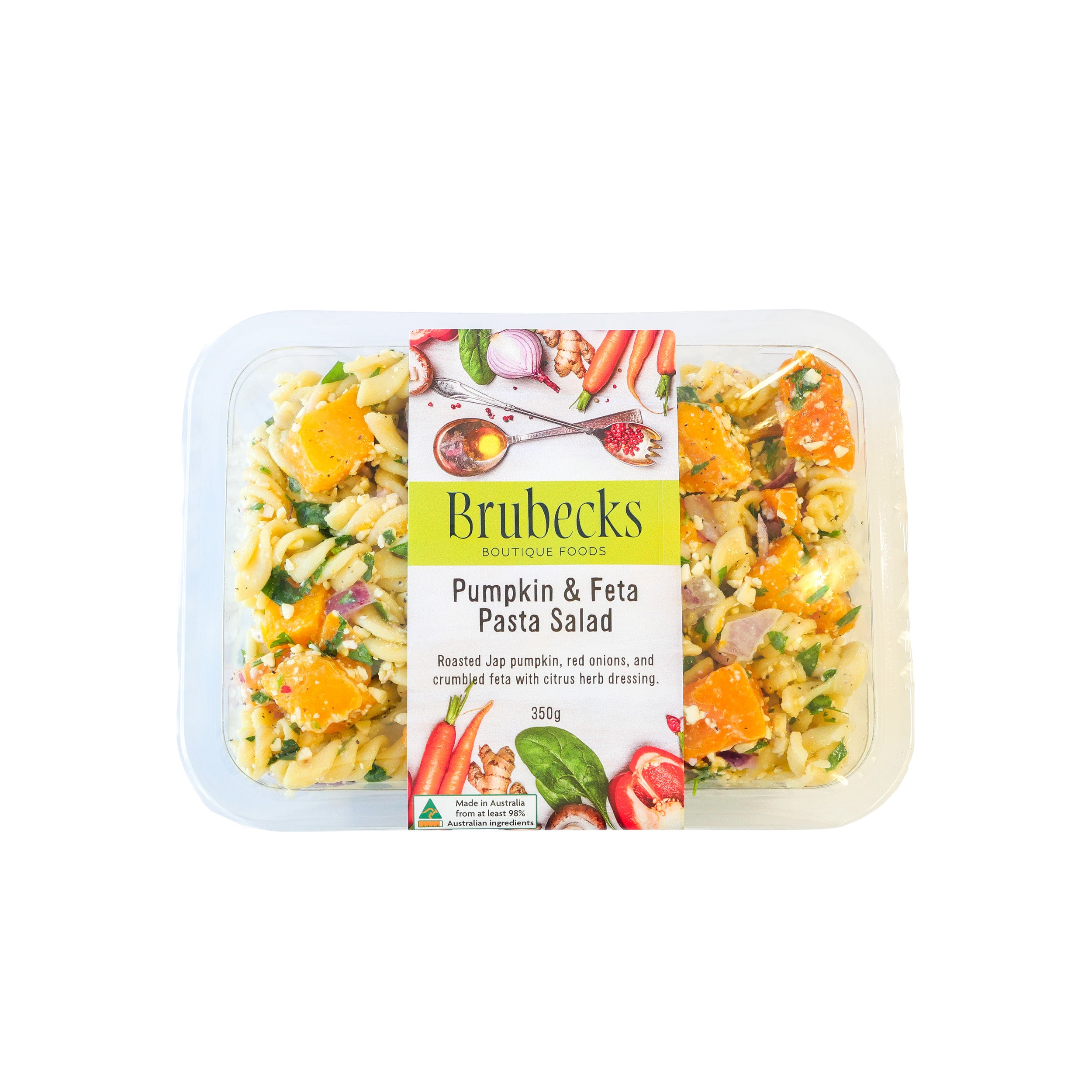 Brubecks Pumpkin & Feta Pasta Salad packaging on a white background