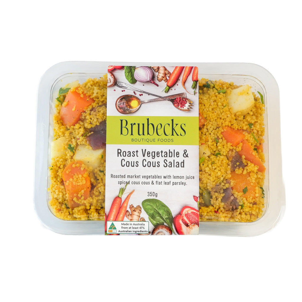 Brubecks Roast Vegetable & Cous Cous Salad packaging on a white background
