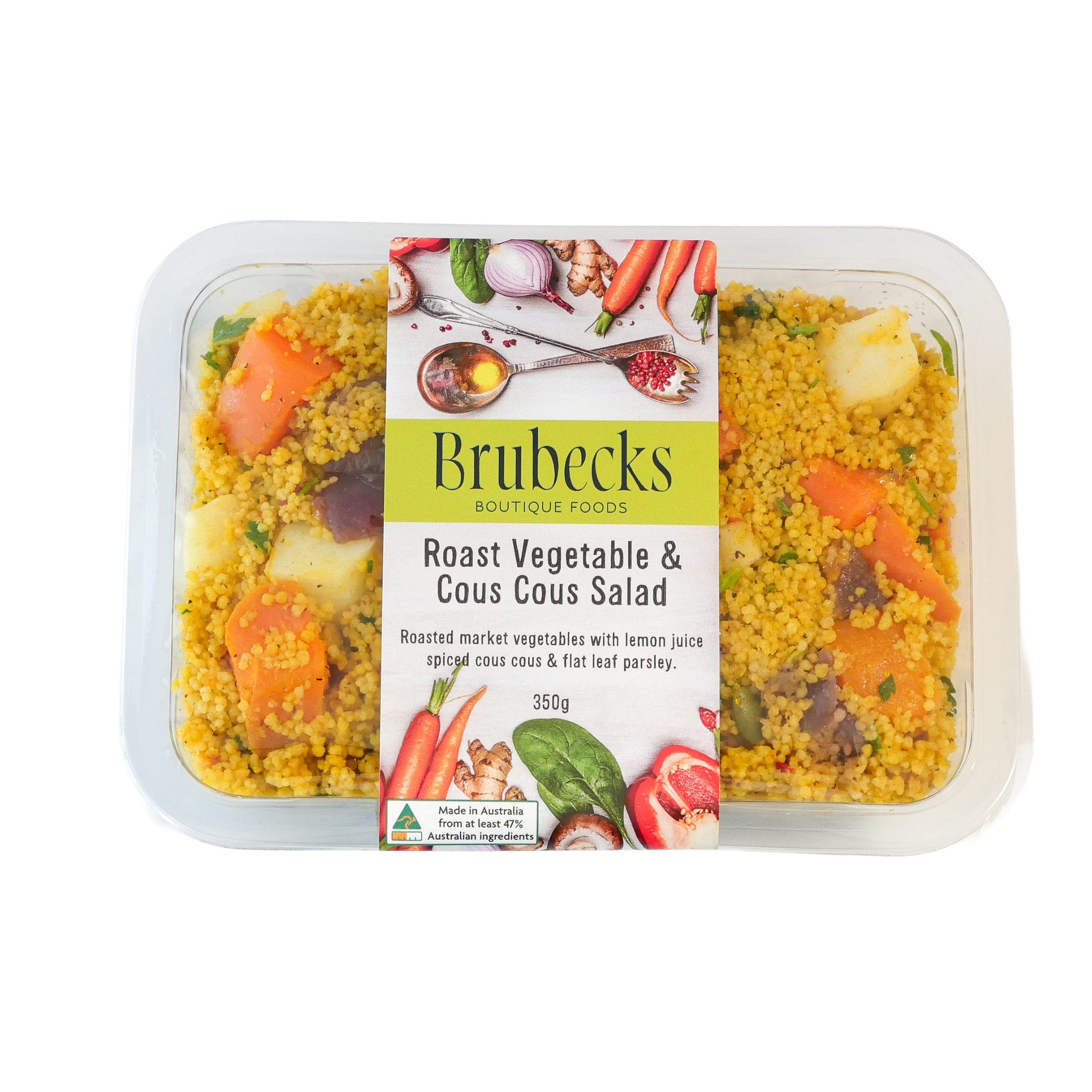 Brubecks Roast Vegetable & Cous Cous Salad packaging on a white background